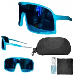 Kit Lentes Ciclismo Celeste Espejado Estuche