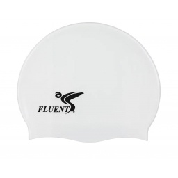 Gorra de Natación de Silicona Blanca Fluent para Piscina