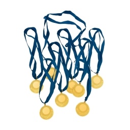 Pack x50 Medallas Premio Imitación Oro 5cm Fútbol Basketball Hockey