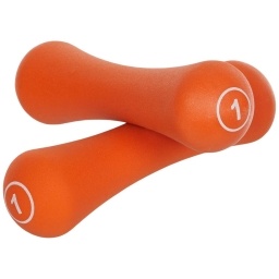 Mancuernas Liveup LS2002/01/OG 1 kg Naranja Recubiertas en Neopreno