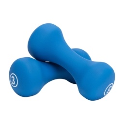 Set de 2 Mancuernas 3kg Azul Recubiertas en Neopreno - Liveup LS2002/03/BU