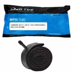 C�mara Bicicleta 28 x 1 3/8 x 1 5/8 (700x32/40C) Deli A/V 60mm Butyl Alta Resistencia