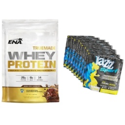 Kit Prote�na Whey ENA TruMade Chocolate 453g + Caja x 12 Jazz Sport Manzana Bebida Isot�nica Energ�tica
