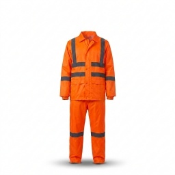 Traje Impermeable OxfordPVC Alta Visibilidad - Naranja Fl�or con Bandas Reflectivas - Uso Industrial, Vial, Delivery