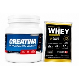 Creatina Monohidrato Celsius 400g + Muestra Whey Supreme Elite 20g