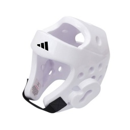 Protector de Cabeza Taekwondo Adidas WT Blanco Cobertura Total Espuma Alta Densidad Aprobado World Taekwondo Talle XS
