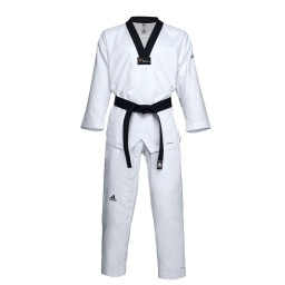 Uniforme Taekwondo Adidas Adi Fighter Elite Negro Tejido Premium Eco para Competidores de Alto Nivel Talla 170